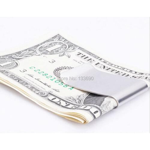 Free Shipping Fashion New Portable Stainless Steel Money Cash Clip Clamp Holder For Pocket Slim Sleek Style