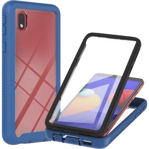 A01 Core Crystal Case Bumper Armor 360 Protect Back Panel for Samsung Galaxy A01 Core Case Front Film Frame Coque A 01 A01Core