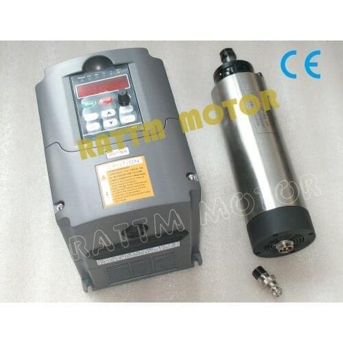 1.5KW Air-cooled ER16 spindle motor 220V 24000rpm 4 bearing & 1.5kw Inverter VFD 2HP 220V for CNC Machine tool