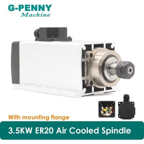 CNC Air cooled spindle motor 220V / 380v 3.5kw ER20 Air Cooling Spindle motor 4bearings for CNC Router engraving machine