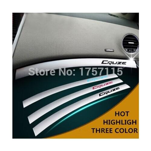 Hot sale 4 designs ABS Chrome glove box bright decoration strip car interior styling case for Chevrolet Cruze Sedan Hatchback