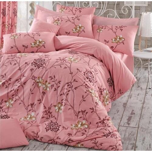 Carmen 100 Cotton Double Duvet cover set Pink