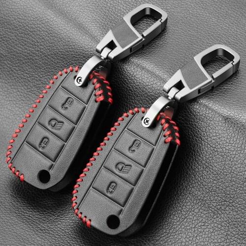 Leather car key case shell cover for Citroen C4L CACTUS C5 C3 C6 C8 Picasso Xsara for Peugeot 3008 308 RCZ 508 408 2008 KEY
