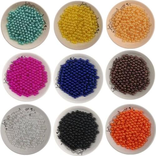 6-10mm double hole imitation pearl handmade material straight hole beads round loose beads clothing decoration accessories