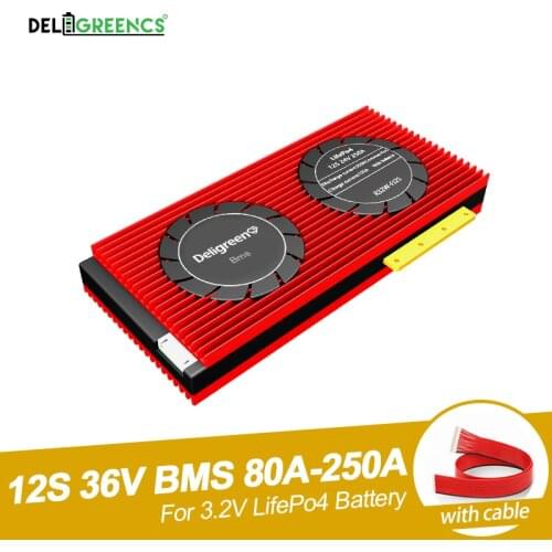 Deligreen 12S 100A 150A 200A 43.8V BMS for Li-FePO4 18650 battery pack scooter Lithium Battery Pack