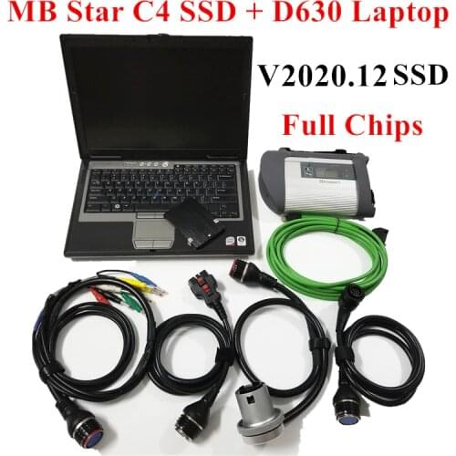 MB Star C4 SD Connect + SSD 2019.12 with D630 4G Laptop HHTwin Diagnostics Compact 4 Diagnosis Multiplexer For MB Diagnose