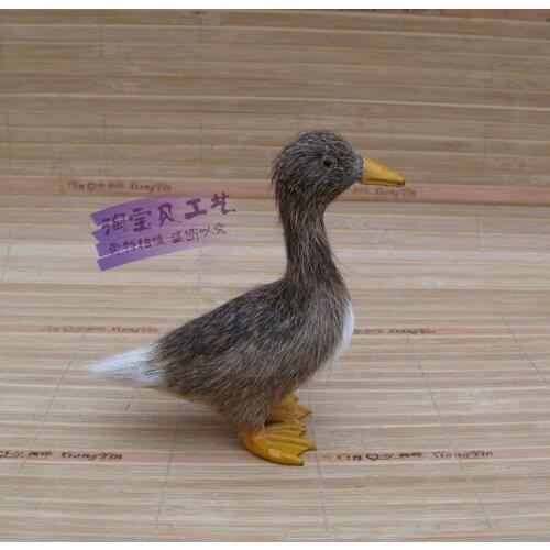 Cute small simulation wild duck toy polyethylene & furs gray duck doll gift about 13x12cm 0985