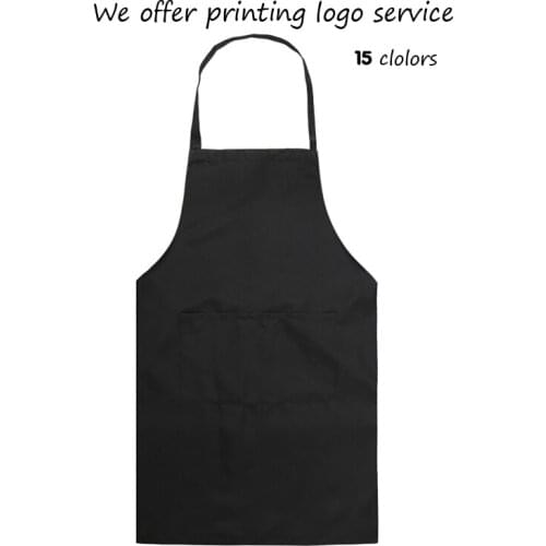 Pure Color Cooking Kitchen Apron For Woman Men Chef Waiter Cafe Shop BBQ Hairdresser Bibs Custom Logo Gift Wholesale