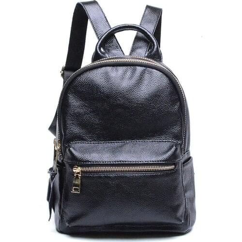 Fashion Genuine Leather Backpack Women Bags Preppy Style Backpack Girls School Bags Zipper travel women knapsack laptop bag