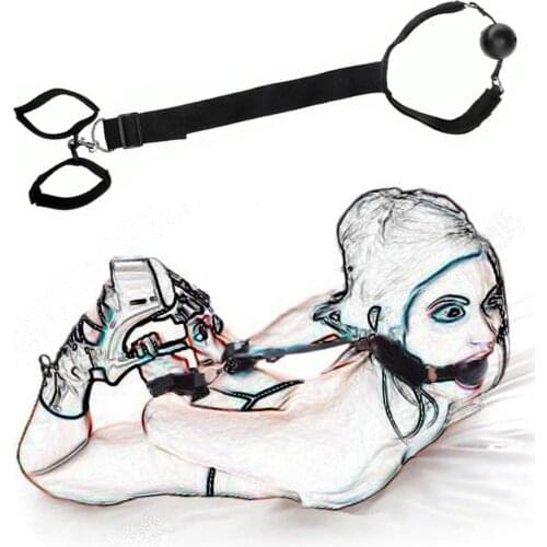 Open Mouth Gag Hand Cuffs BDSM Bondage Slave Restraints Handcuffs Sex Toys For Couples Flirting Erotic Sextoy Adult Games