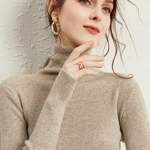 No Pilling New Pile Collar Bottoming Shirt 2021 Western Style Turtleneck Sweater Womens Slim Fit Autumn and Winter Knitting