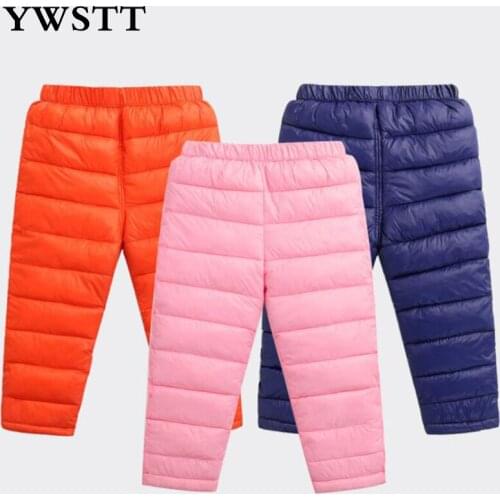 2018 New Arrival Boys Girls Pants High Waist Warm Thicken Down Trousers Baby Pants Children Clothes Girls Down Pants Winter