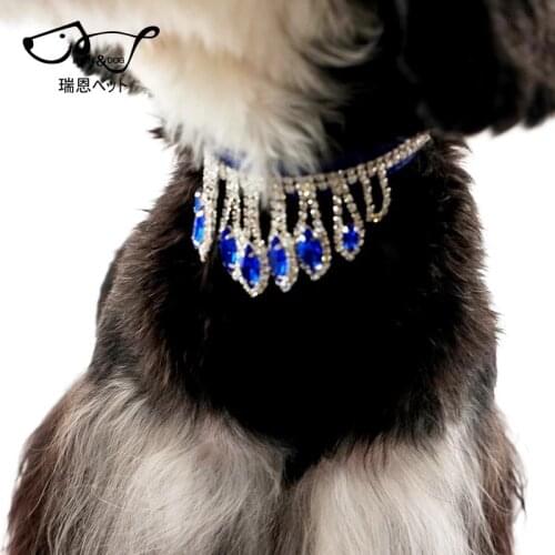 Pet Collar with Crystal pendant Puppy Leather Collar pet Charm Pet Pendant Cat Bulldog Pug Leather Collar Leashes Set Small Pugs