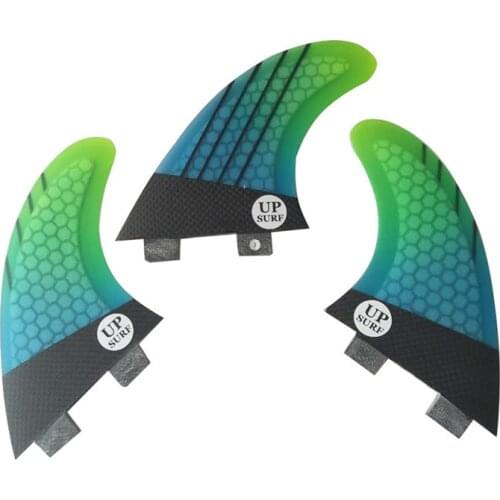 Surf FCS Fins G5 Surfboard Fin Honeycomb Fibreglass Fins Green with Black FCS Quilhas Fins
