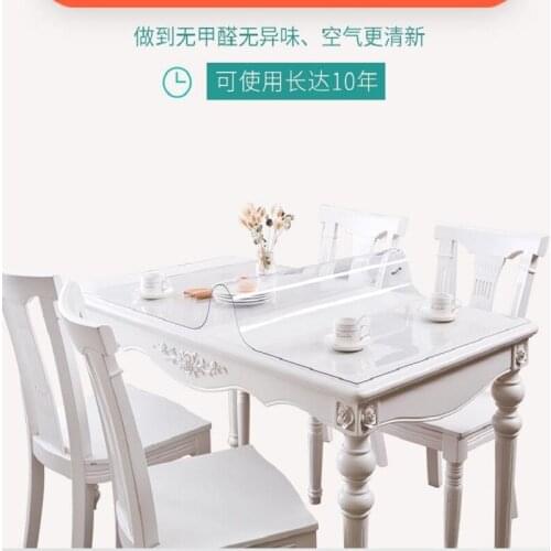 3.0mm transparent soft thick tablecloth waterproof and heat-resistant PVC tablecloth dining table coffee table round tablecloth