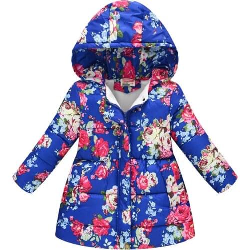 2021 Winter Snowsuits Girls Hooded Coats and Outerwear Fashion Cotton Jackets Warm-Keep Clothing Long Sleeve Down Jacket