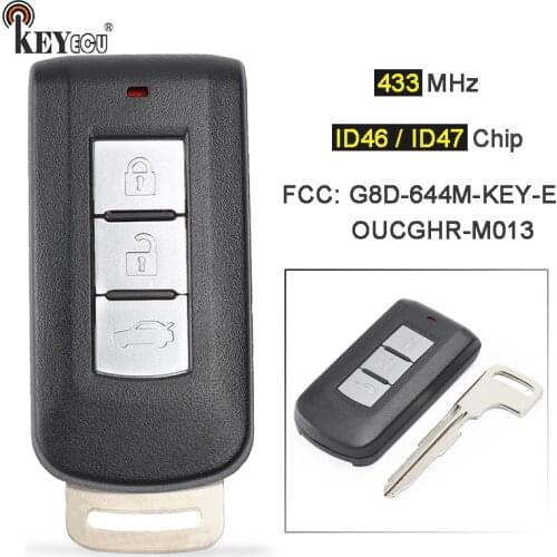 KEYECU 433MHz PCF7952 Chip Replacement 3 Button Remote Key Fob for Mitsubishi ASX Outlander G8D-644M-KEY-E