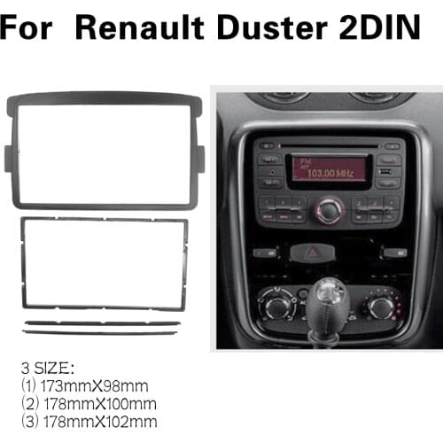 2 DIN Car Frame Panel Fascia for Renault Duster 2012+ Adapter CD Trim Panel Stereo Interface Radio In Dash Mount Kit