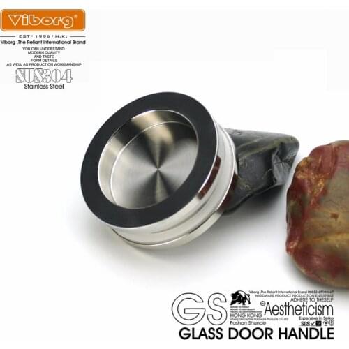 VIBORG Deluxe SUS-304 Stainless Steel Casting Sliding Glass Door Handle Frameless Shower Door Handle Pull, polished mirror-like