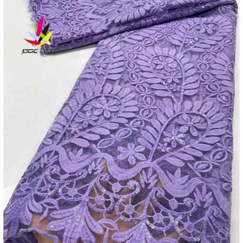 Mesh Sequin Net lace Fabric Milk Silk Lilac Color 2021 Aso Ebi African Mesh Wedding Good Price for Dress XZNI4470