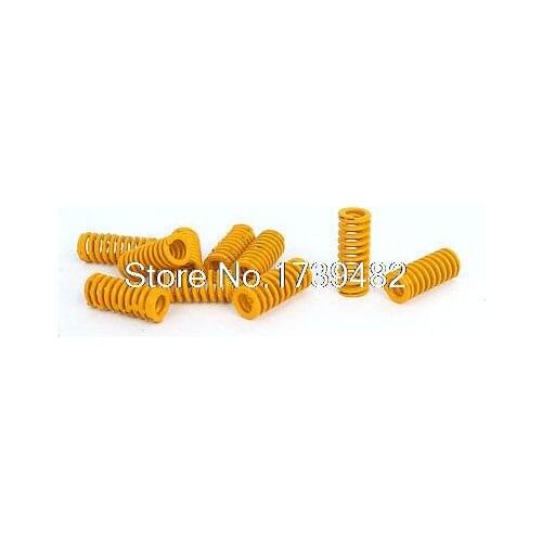 8mm OD 20mm Long Light Load Stamping Compression Mould Die Spring Yellow 10pcs