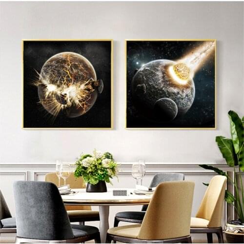Cosmic Planet Earth Moon Mars Saturn Nordic Posters And Prints Wall Art Canvas Painting Cartoon Wall Pictures For Living Room