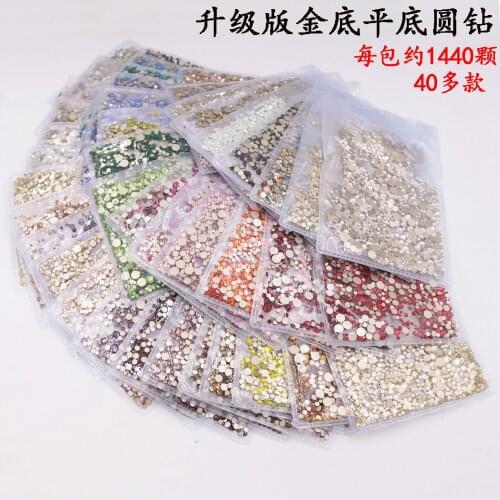 Swarovsky 44 Colors SS4-SS20 Mix Sizes Crystal Glass Nails Art Rhinestones For 3D Nail Art Rhinestones Decoration Gems