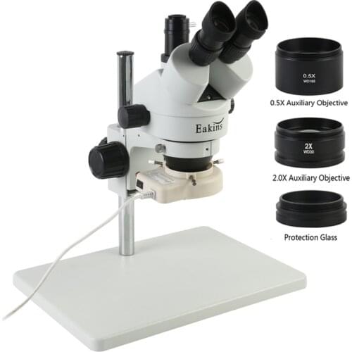 3.5X~90X Inspection Continuous Zoom Stereo Trinocular Microscope + 56 LED Light For Soldering Repair