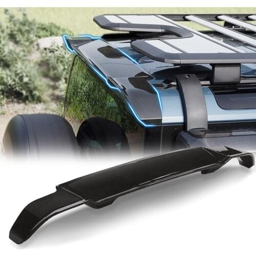 Real Carbon Fiber Rear Roof Spoiler Trunk Lip Tail Wing For Land Rover Defender 110 2020-2022 Car Exterior Accessories