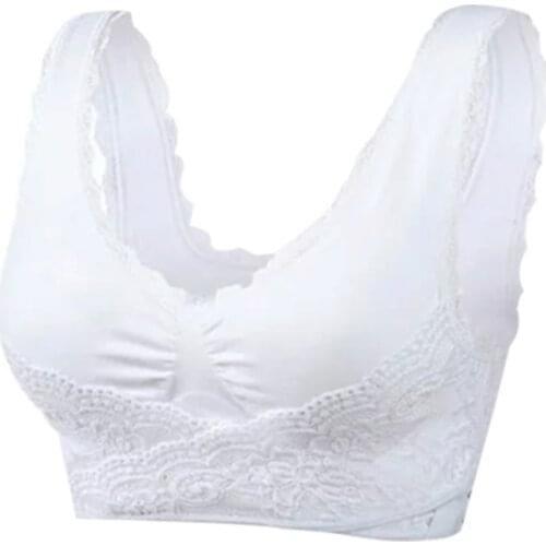 Women Sports Bra Front Cross Side Buckle Lace Yoga Bralette Push Up Underwear