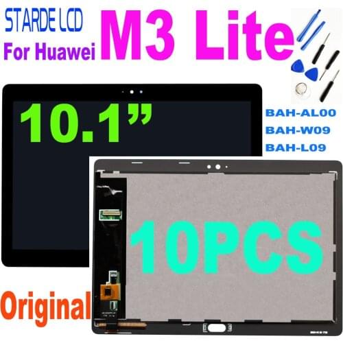 10PCS Original LCD For 10.1" Huawei M3 Lite 10 BAH-AL00 BAH-W09 BAH-L09 LCD Display Touch Screen Digitizer Assembly Replacement