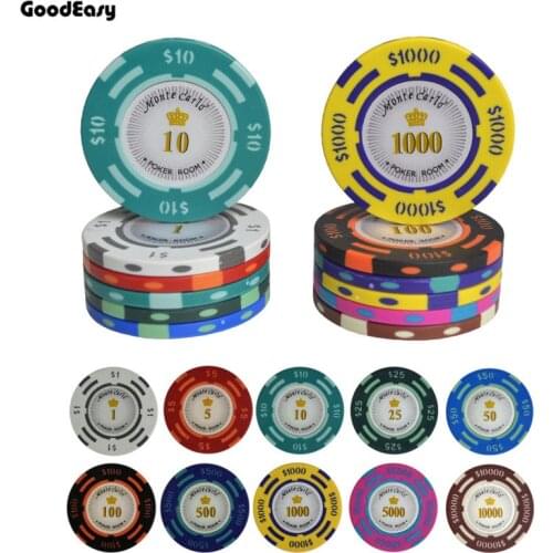 25PCS/LOT Professional Texas Poker Chips Entertainment Dollar Coins 14g Color Sticky Clay Chips Currency Wholesale Cheap Chips