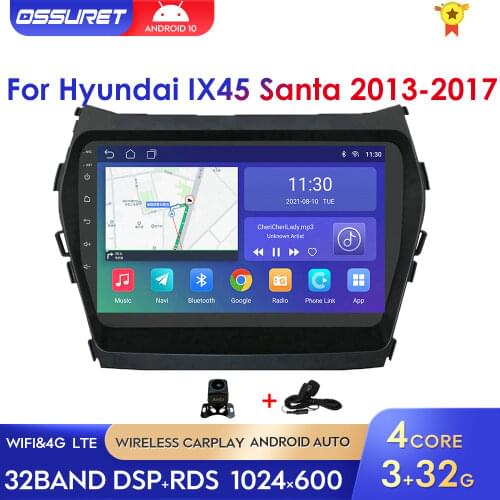 2G/1G ram 9"Android 10 For Hyundai iX45 Santa Fe 2013-2017 Car Radio GPS Car Multimedia no DVD player with canbus and maps