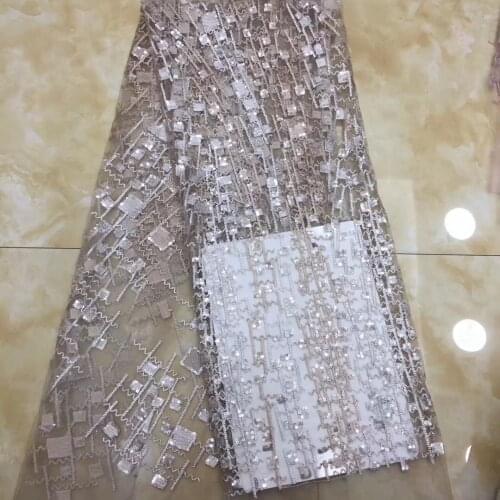 African lace fabric 2021 high quality lace fabric French sequin mesh tulle fabric Nigeria lace wedding dress D37351