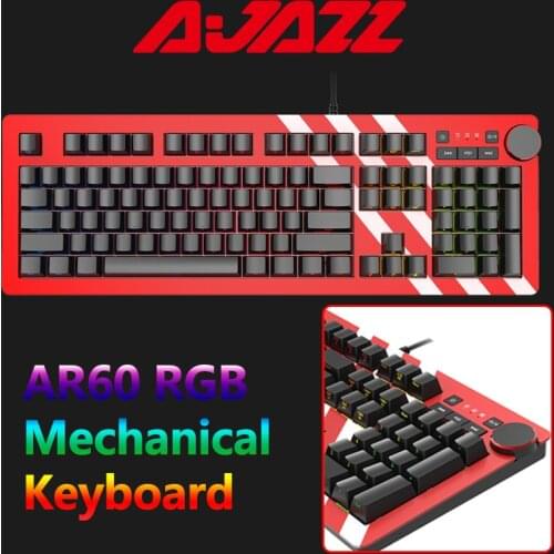 Ajazz AK60 104-Key Mechanical Keyboard Silver Speed Switches RGB Mix Backlit Gamer Ergonomic Wired Keyboard for Tablet Desktop