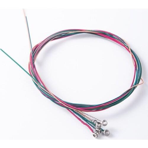 Folk Guitar Strings Set Rust Prevention Smooth Colorful Portable Electroplated Brass Ethnic Musical Instruments Accessories 2021