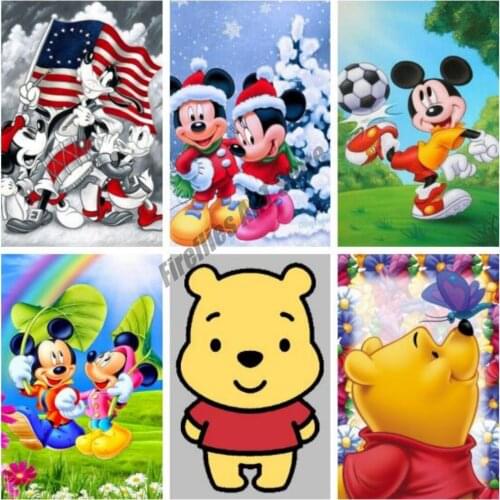 DIY Diamond Painting Disney Cartoon Bear Diamond Embroidery Cross Stitch Kits Needlework Mosaic Kids Home Decoration Gift