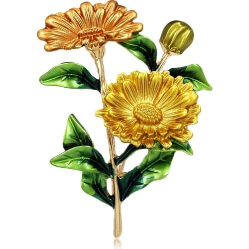 European and American Flower Brooch Rose Lotus rhinestone personality sweater dress accessories corsage fresh pin