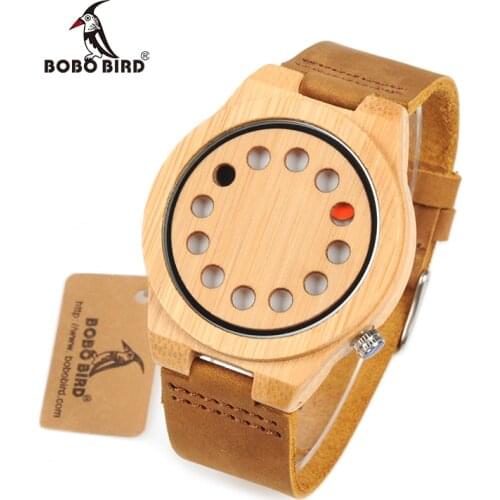 Reloj hombre BOBO BIRD Men Watch Bamboo Quartz Watches Luxury Brand Design Wood Wristwatches Special Gift for Men W-D08