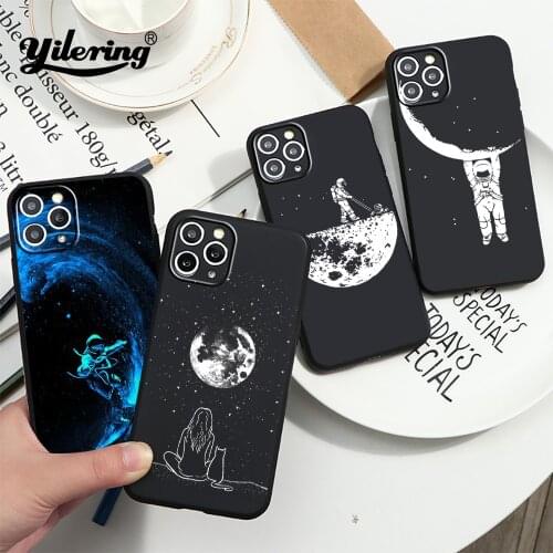 Fashion Space Planet Moon Star Starry Astronaut for iPhone 11 12 Pro Max Mini XS 5S SE 2020 6 6S 7 8 Plus X XR Case Soft Cover