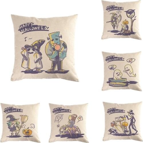 Nightmare Before Christmas Cartoon Skull Jack Printed Cushion Cover Halloween Decorative Sofa Car Throw Pillow Home Decor Pillow