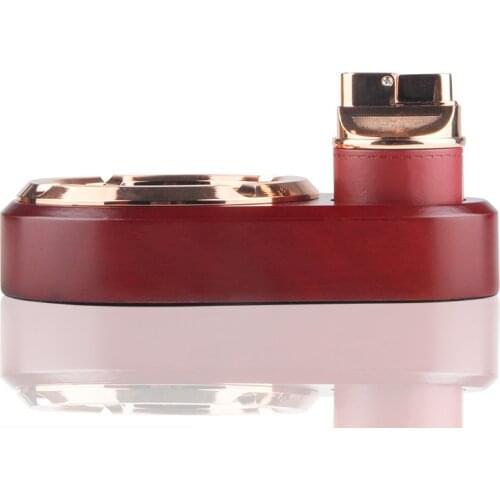 Business Metal Solid Wood Ashtray Set with Inflatable Windproof Lighter As A Gift Office Decorations Weed Trays Accesories