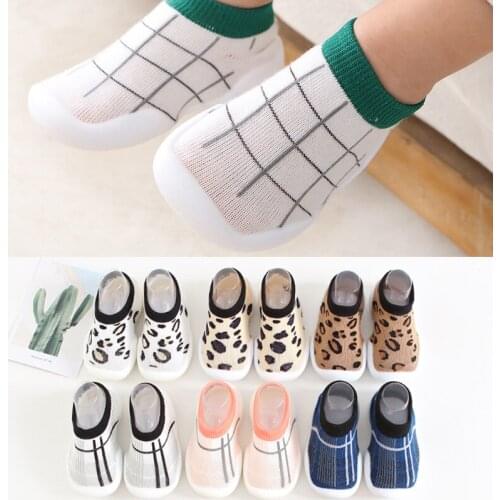 Baby Socks With Rubber Sole Floor Non-slip Cotton Socks Baby Girls Soft Cute Lattice Boots Baby Shoes For Toddler Girl Shoes