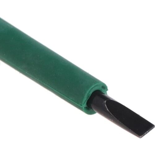 Electrical Tester Pen 220V Slotted Screwdriver Voltage Power Detector Probe 4mm chrome-vanadium steel, ABS + TPR yellow & green