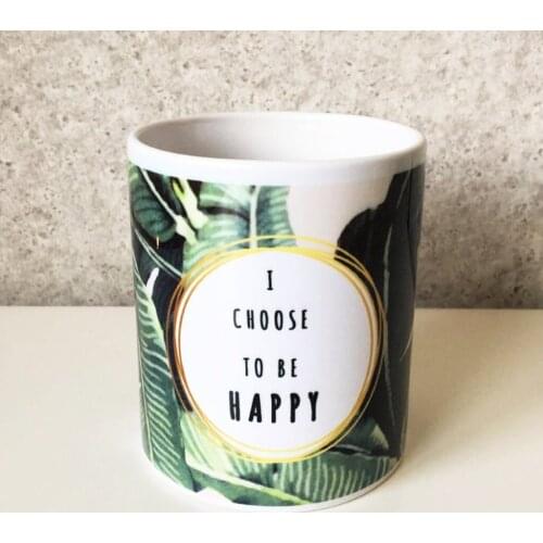 Custog Porcelain Mug Fun Design For Coffee Funny Gifts for Women and Men 12oz Choose To Be Happy