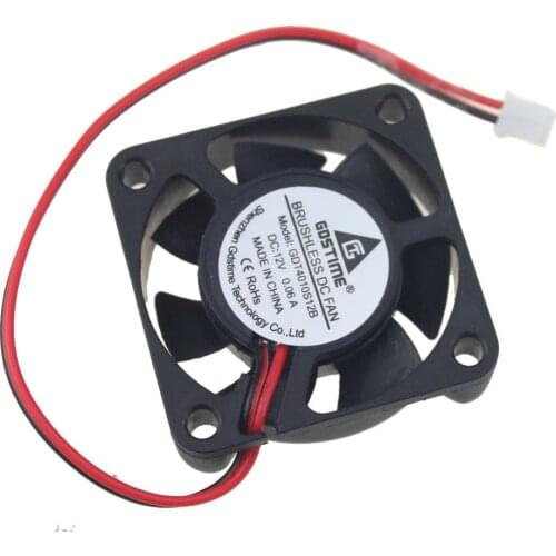 Gdstime 2 Pieces 12V 4cm 40x40x10mm Mini Brushless DC Cooling Fan 40mm x 10mm 4010 Cooler 2pin 2.0 7 Blades 0.06A