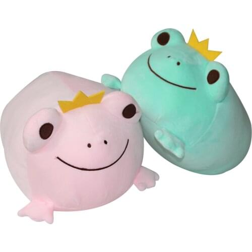 Frog Plush Toy with Crown Stuffed Body Pillows Decorative Cushions for Living Room Bed Chair Kawaii Decor Home Plushie Dolls