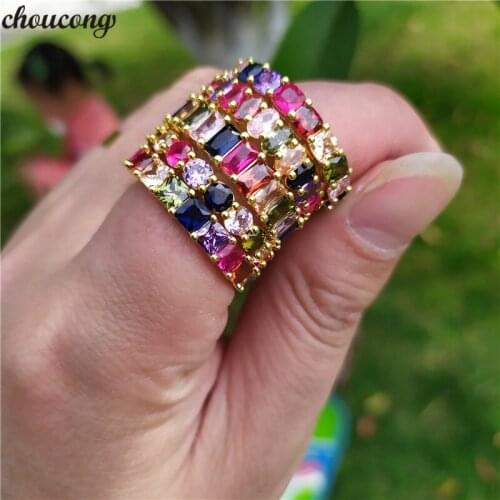 Choucong 5 Style Eternity Promise Ring 925 sterling Silver AAAAA Zircon cz Party Wedding Band Rings For Women Men Finger Jewelry