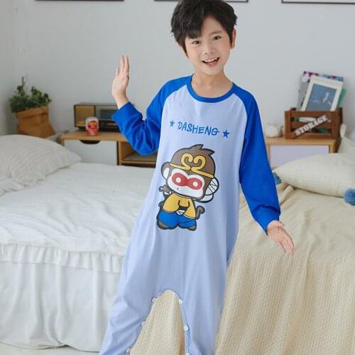Blanket Sleepers Spring Autumn New Children Pajamas Lovely Cartoon Sleeping Bag For Boys Home Wear Kids Clothing Pure Cotton