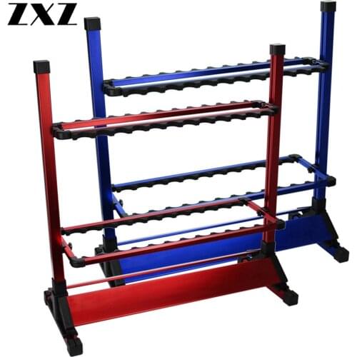 Red/blue 24 Holes Fishing Rod Display Bracket Aluminum Alloy Household Fishing Rod Bracket Rack Holder Rod Tools Accessories
